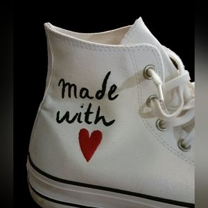 Converse 'Made with Love' sneakers. Worn only a few times. Size 10